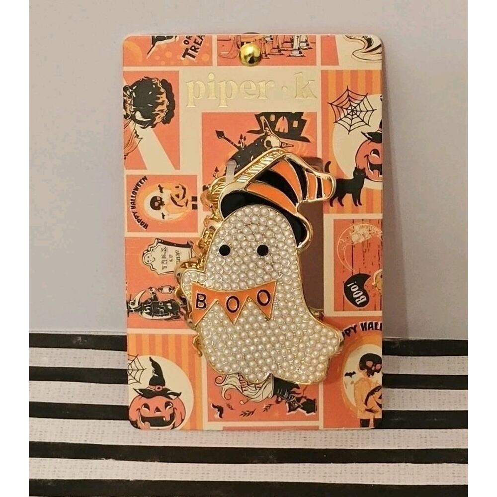 Piper K Hair Clip Ghost Boo Witch Pearl Metal Hair Clip Claw Halloween